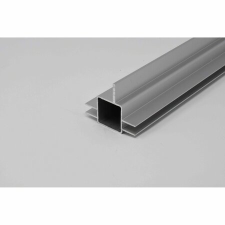 EZTUBE 2-Way Captive Fin Extrusion for 1/4in & 1/2in Flush Panel  Silver, 72in L x 1in W x 1in H, QR 1 End 100-272S 1QR 6